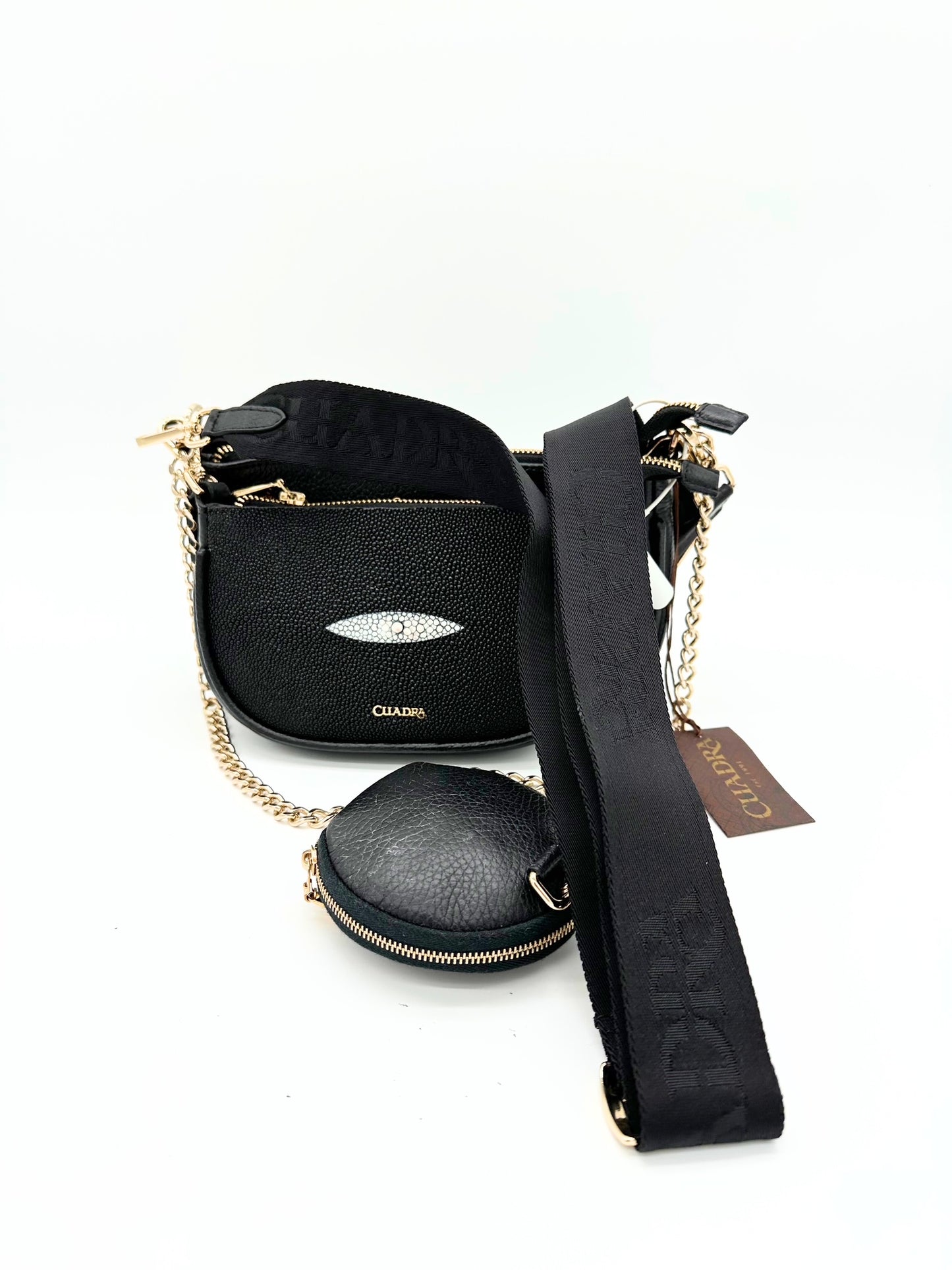 DU538 BOLSA DAMA NEGRA PIEL MANTARAYA
