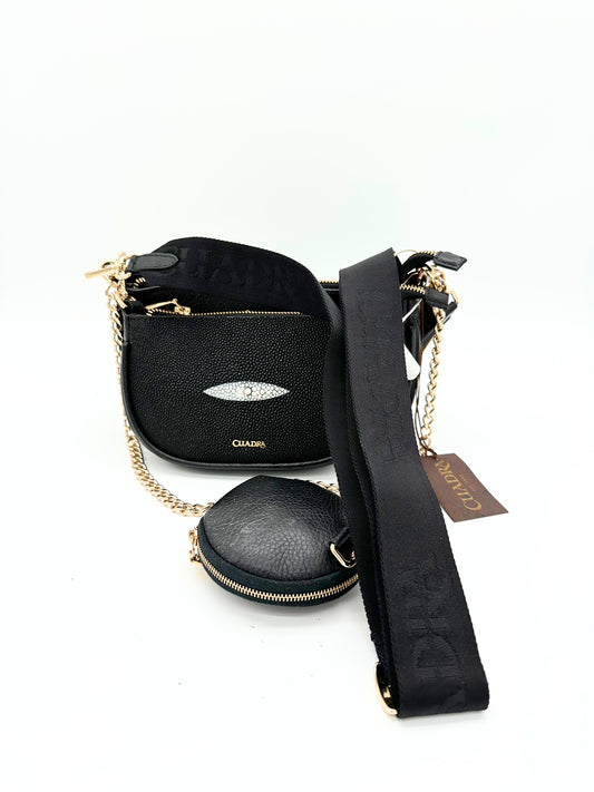 DU538 BOLSA DAMA NEGRA PIEL MANTARAYA