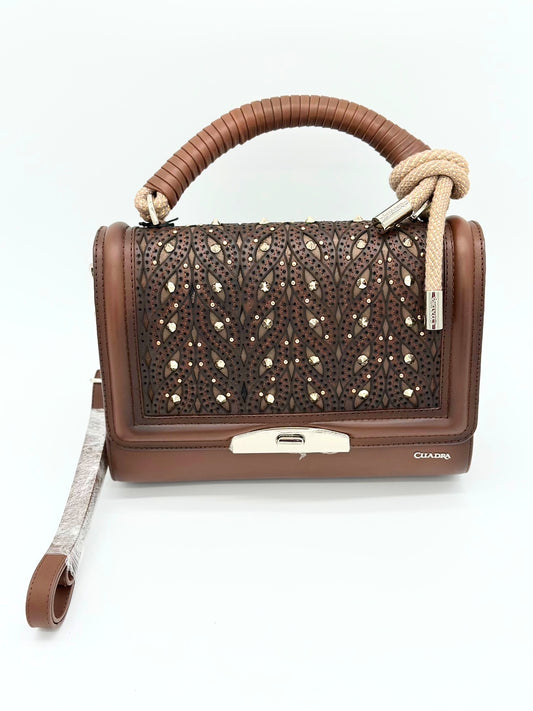 DU581 BOLSA DAMA CAFE CINSELADA